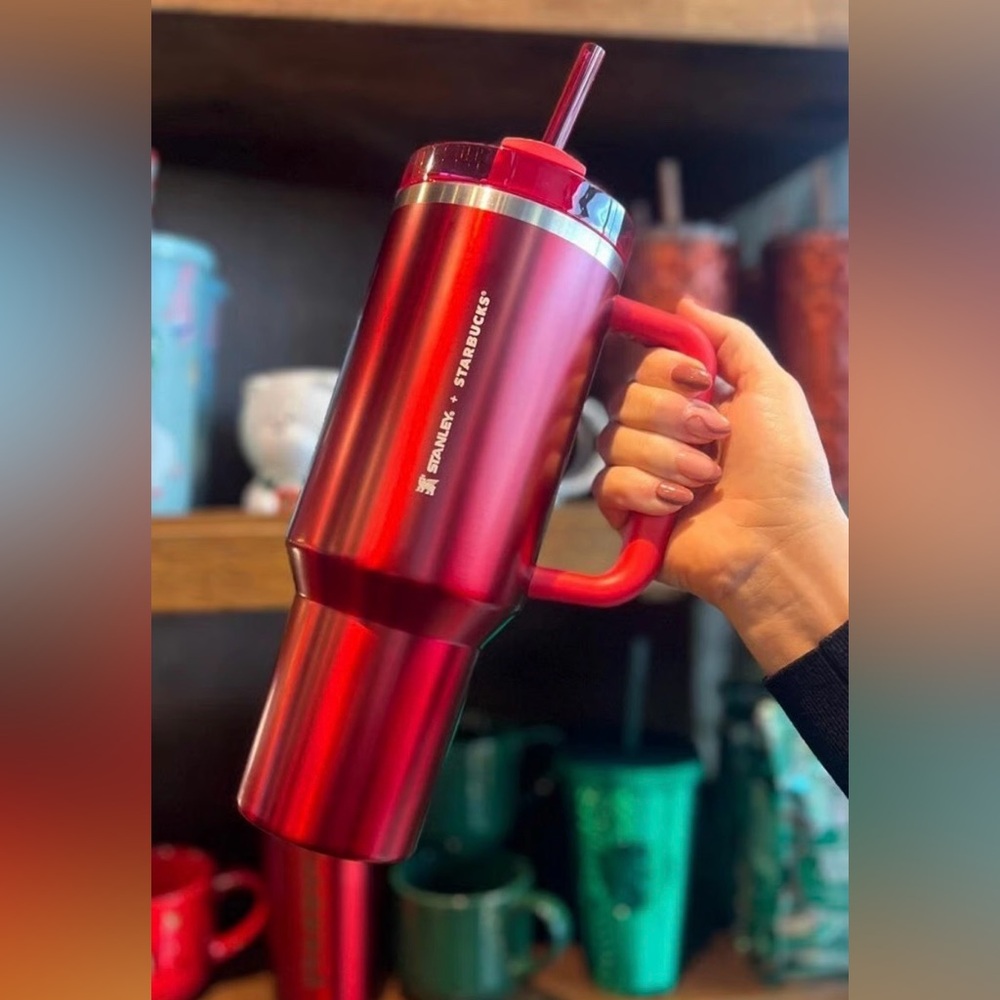 STARBUCKS LIMITED EDITION STANLEY Large Metallic Red Tumbler (Brand New)